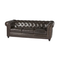 Chester Leather Tufted Sofa - Brown