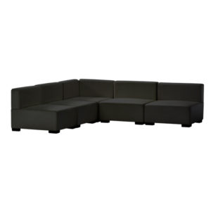 Madrid L Shaped Sectional_Black Leather
