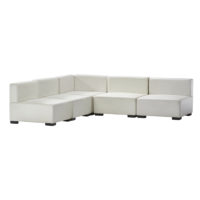 Madrid L Shaped Sectional_White Leather